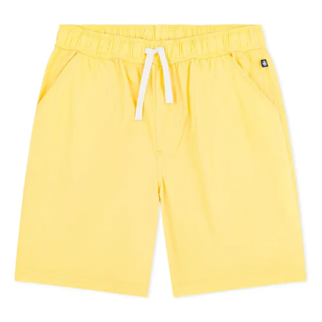Bermudas lisas de lino | Amarillo