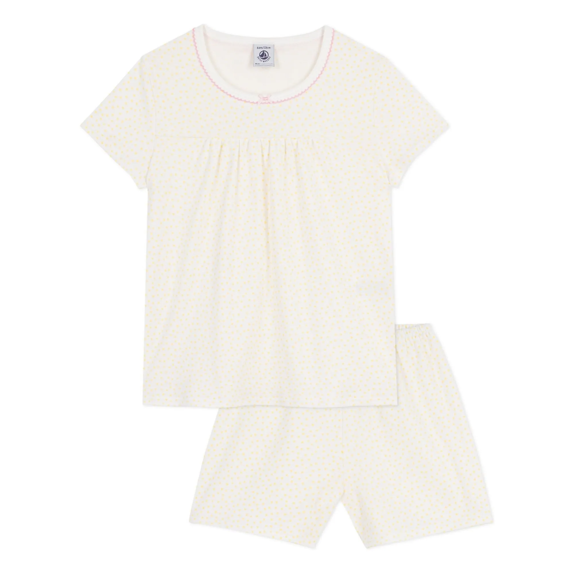 Petit Bateau Girls White Pyjama Short With Dots