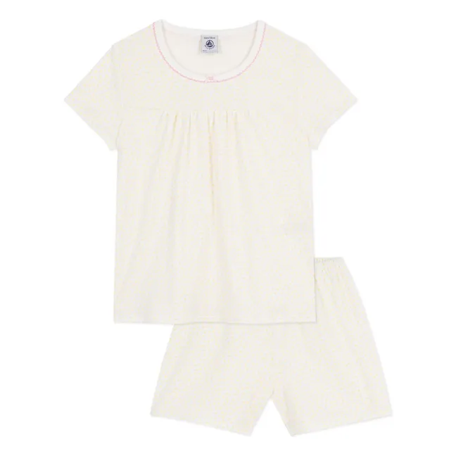 Pyjama Short with Dots | White