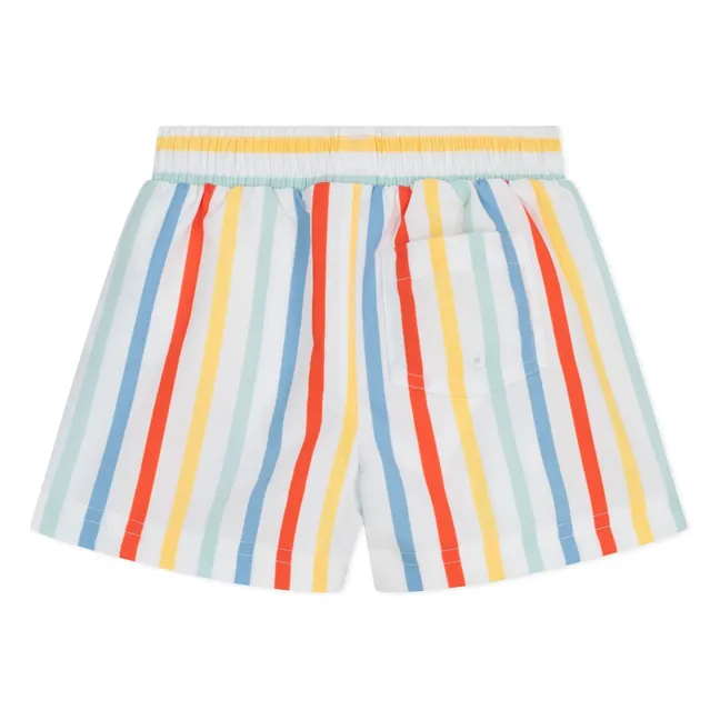 Short de Bain Rayé Fibres Recyclées Bébé | Blanc