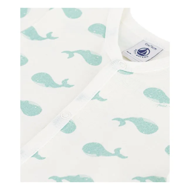 Tuta pigiama con balene | Bianco