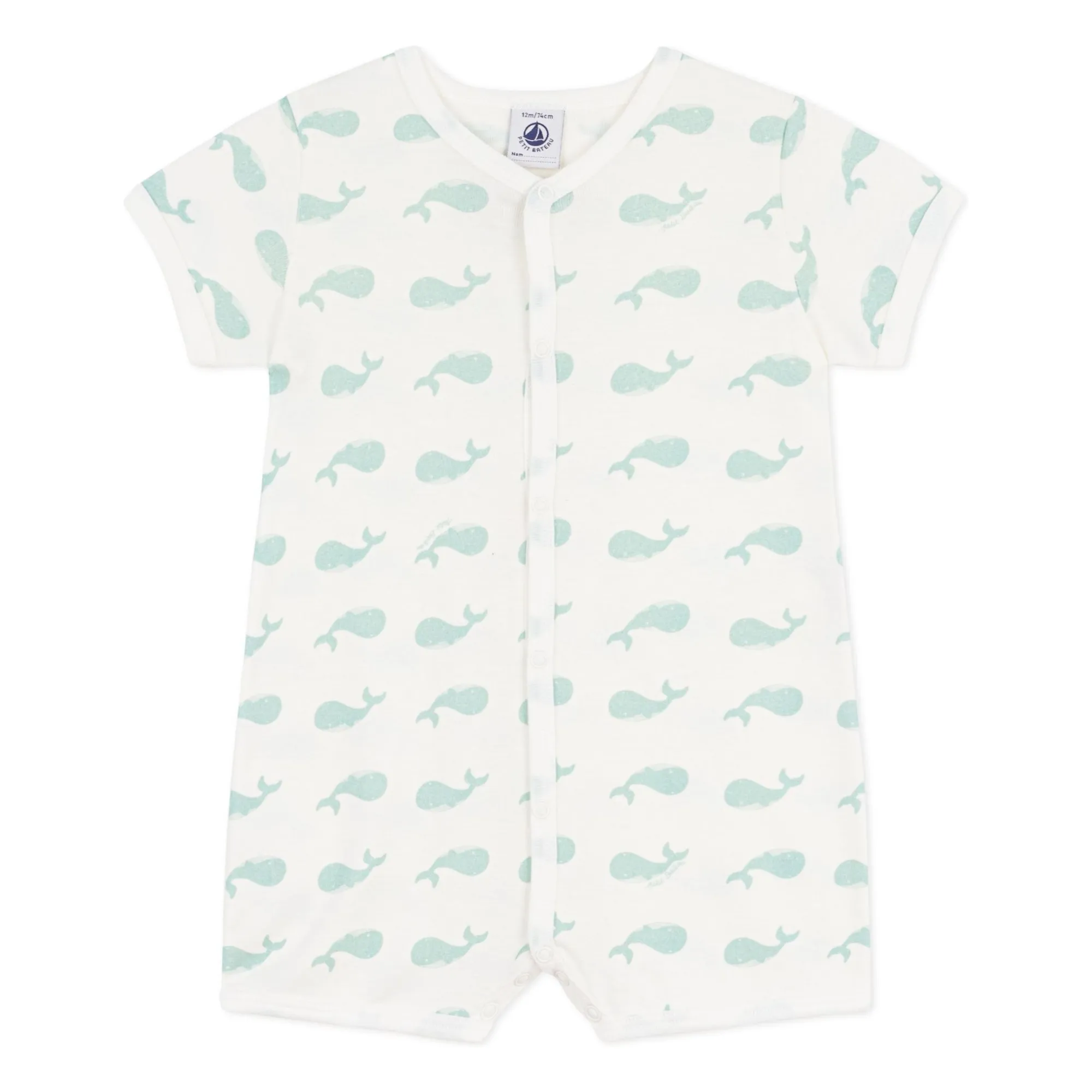 Petit Bateau White Whale Combishort Pyjamas