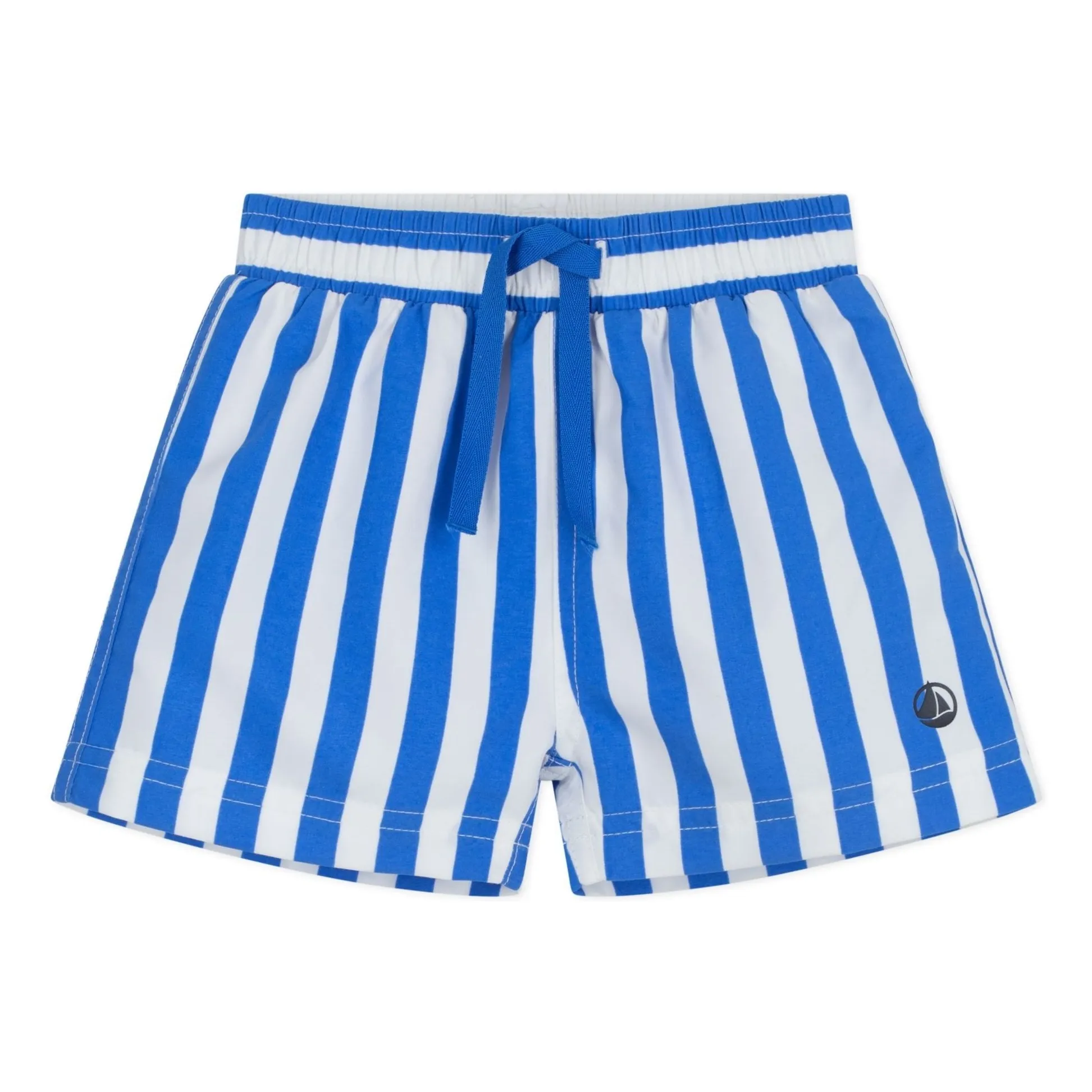 Short de Bain Rayé Fibres Recyclées Bébé | Bleu- Image produit n°0