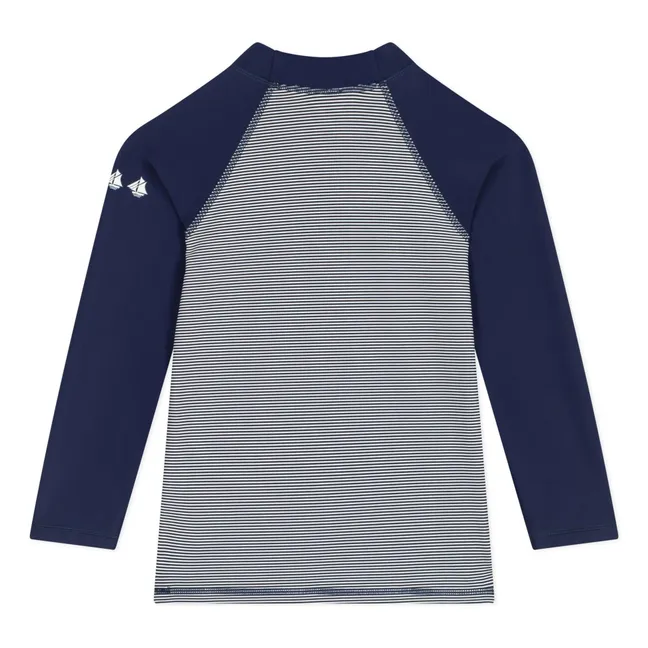 T-shirt de Bain Anti-UV Rayé | Bleu nuit