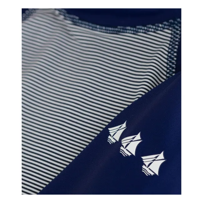 T-shirt de Bain Anti-UV Rayé | Bleu nuit