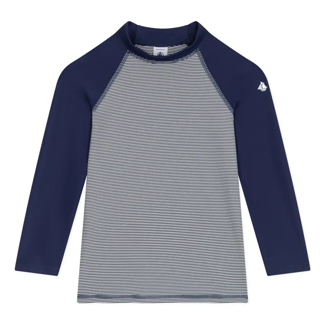 T-shirt de Bain Anti-UV Rayé | Bleu nuit