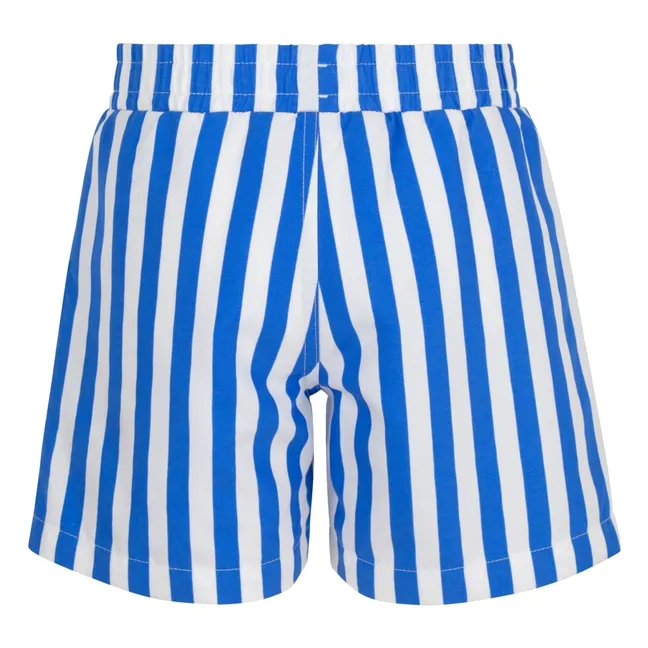 Recycled Fiber Striped Swim Shorts | Blue