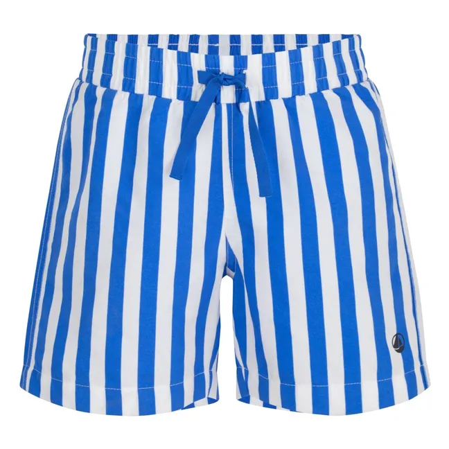 Recycled Fiber Striped Swim Shorts | Blue