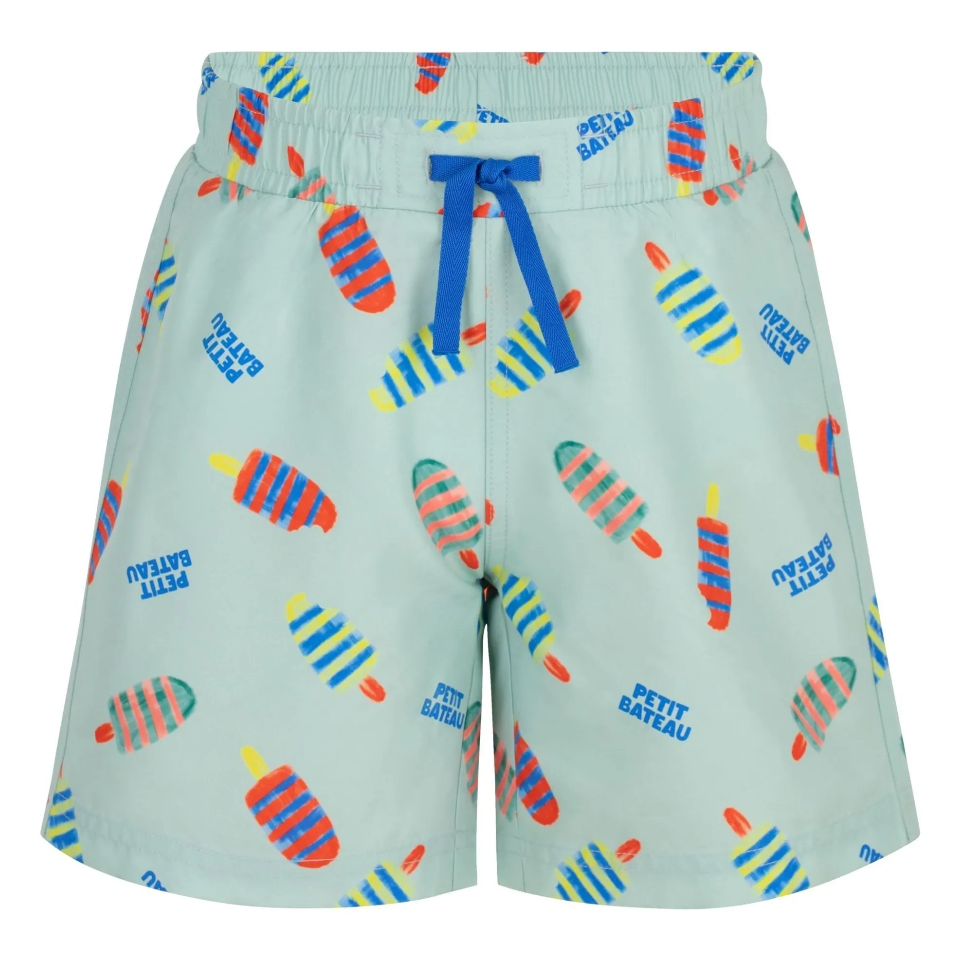 Petit Bateau Boys Turquoise Glaces Recycled Fiber Swim Shorts
