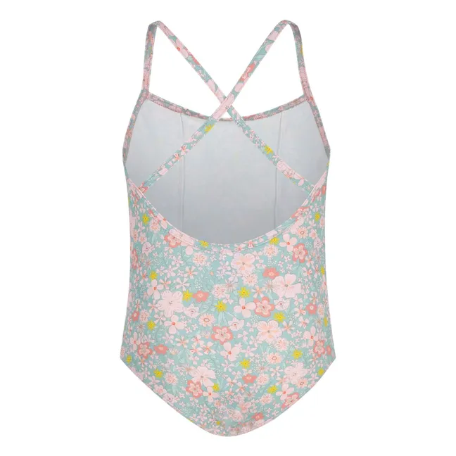 Maillot de Bain Volants Fleuri | Turquoise