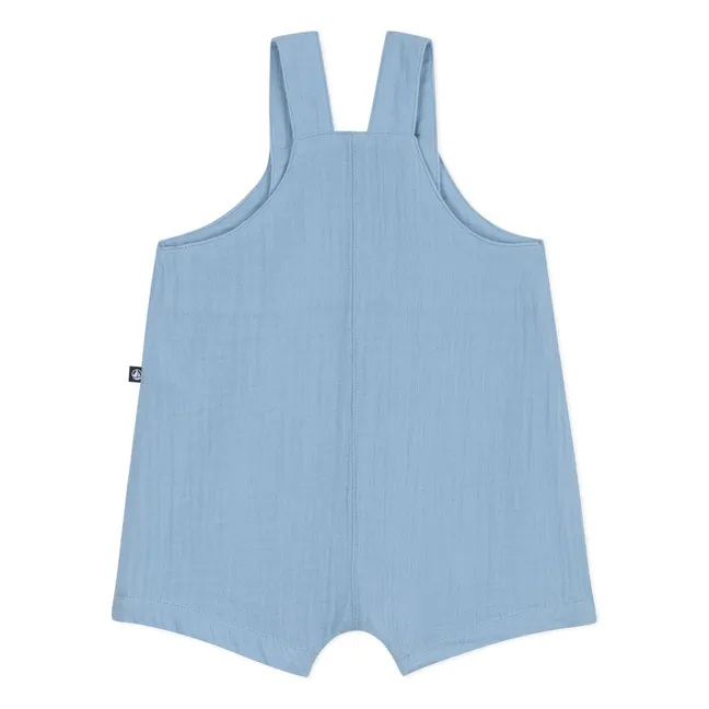 Salopette Courte Gaze de Coton Bio | Bleu