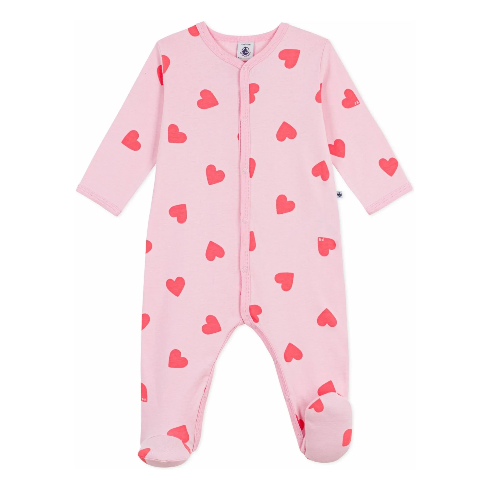Petit Bateau Girls Pink Sleep Well Hearts Pb Pyjamas