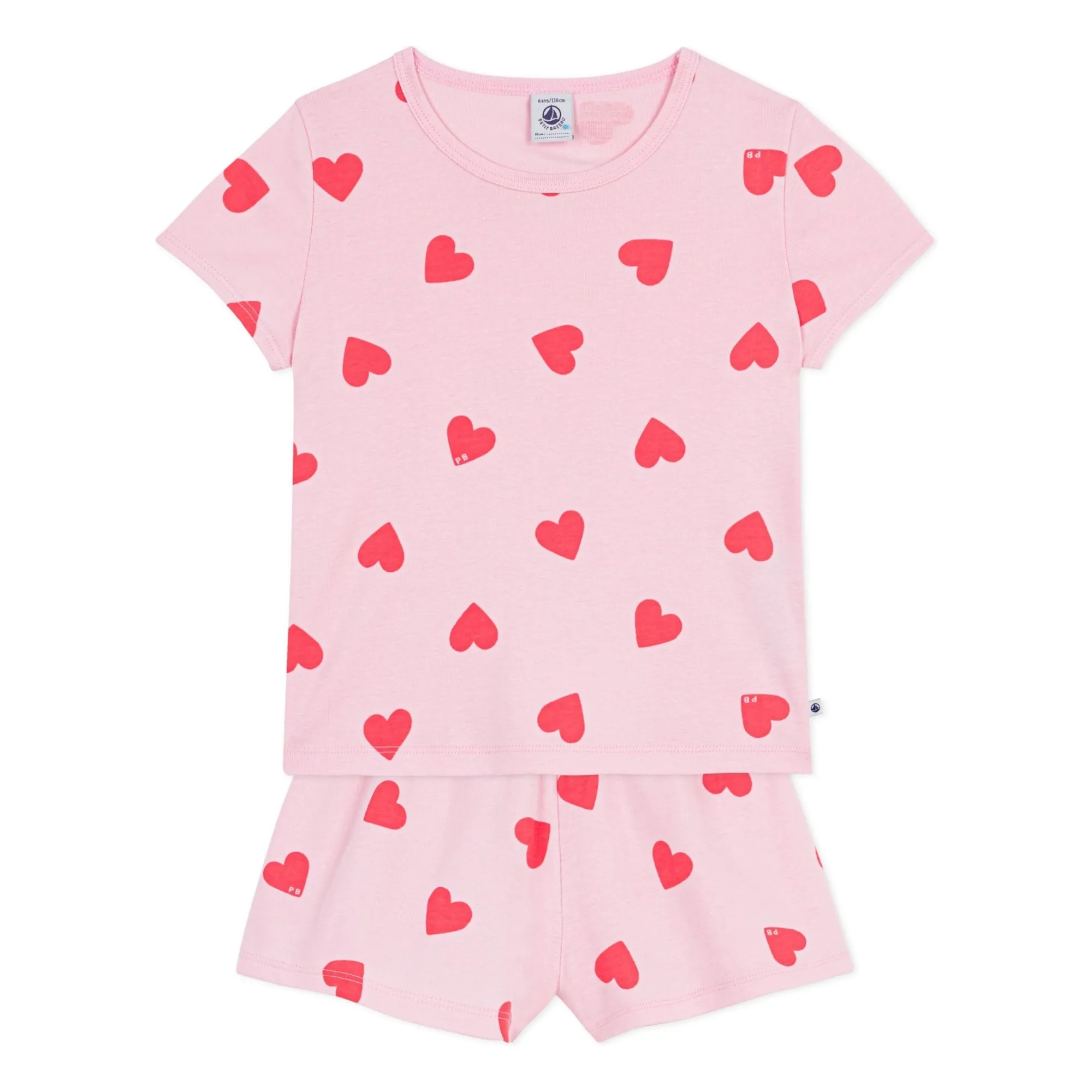 Pyjama Short Cœurs | Rose- Image produit n°1