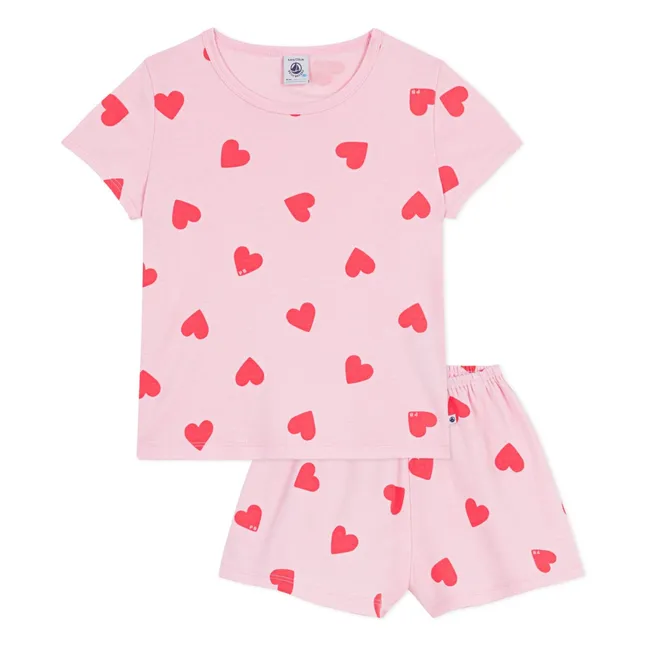 Pyjama Short Cœurs | Rose