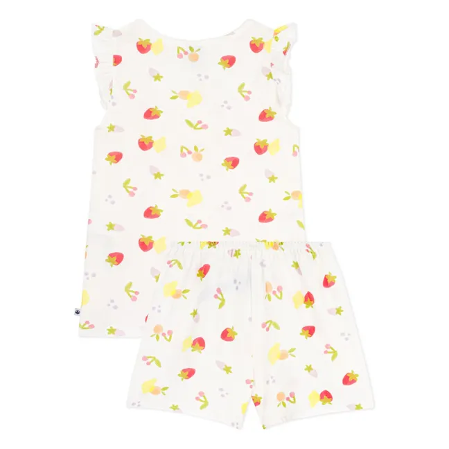 Pyjama Short Fruits Coton Bio | Ecru