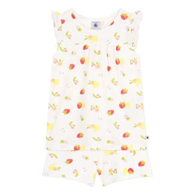 Pyjama Short Fruits Organic Cotton | Ecru