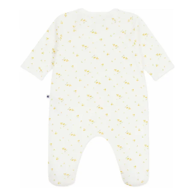 Pyjamas Dors Bien Pressions Fleuri Organic Cotton | White
