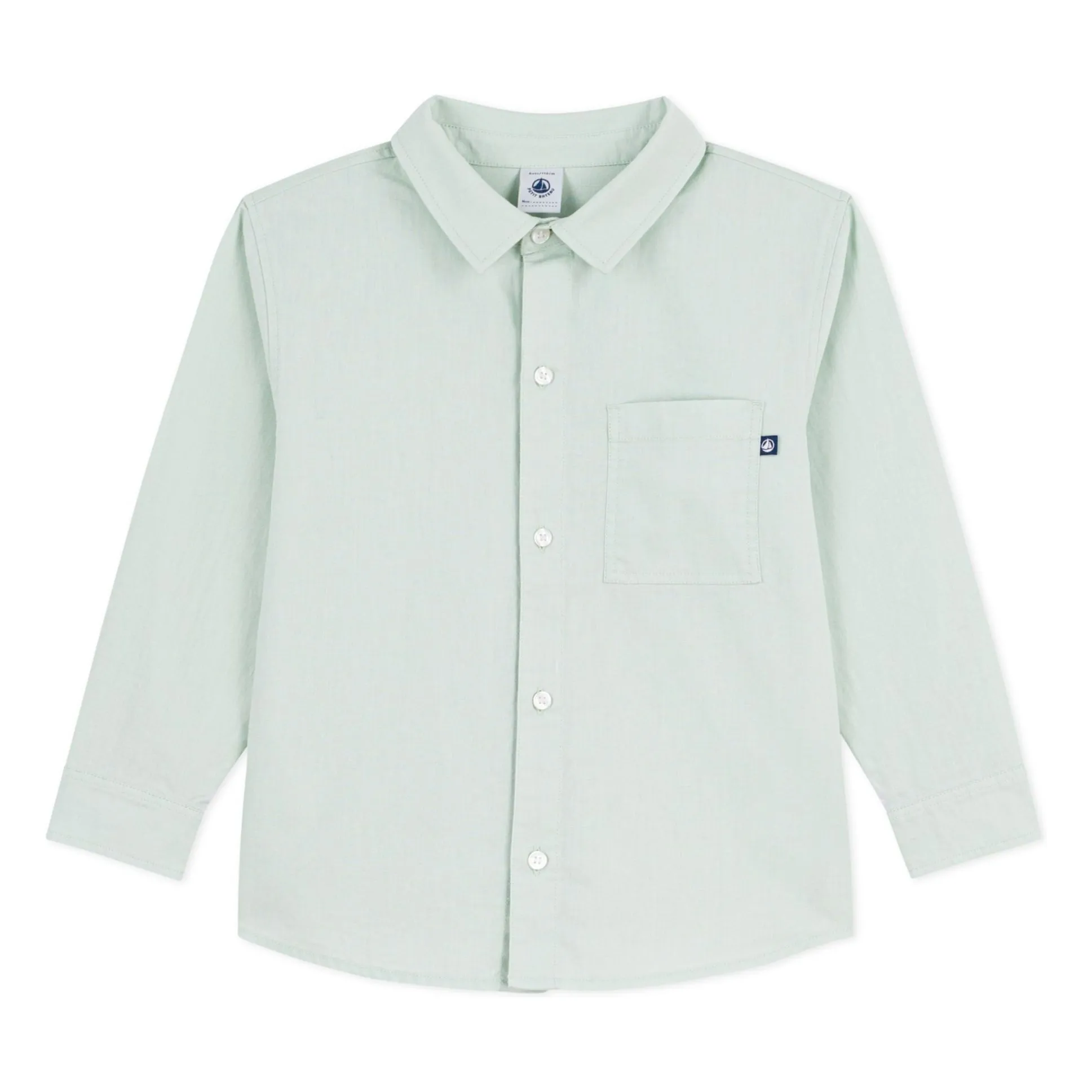 Petit Bateau Boys Sage Plain Linen Shirt