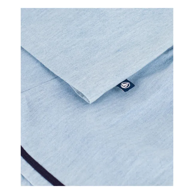 Conjunto de top y cuello de chambray | Azul Claro