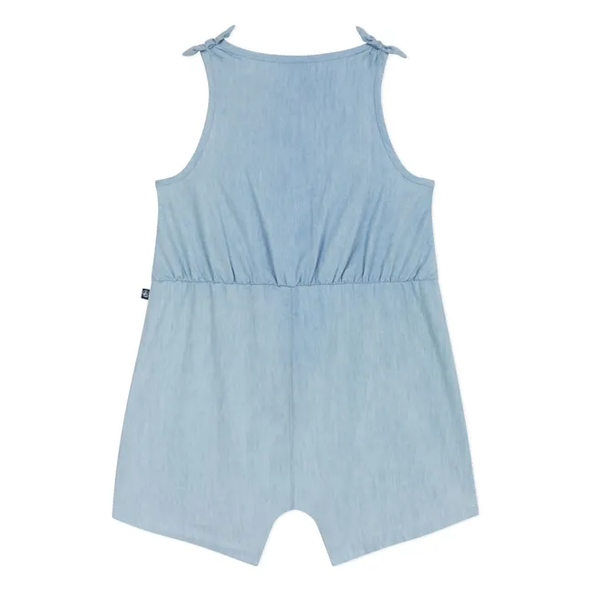 Combishort Nœuds Chambray | Bleu Clair