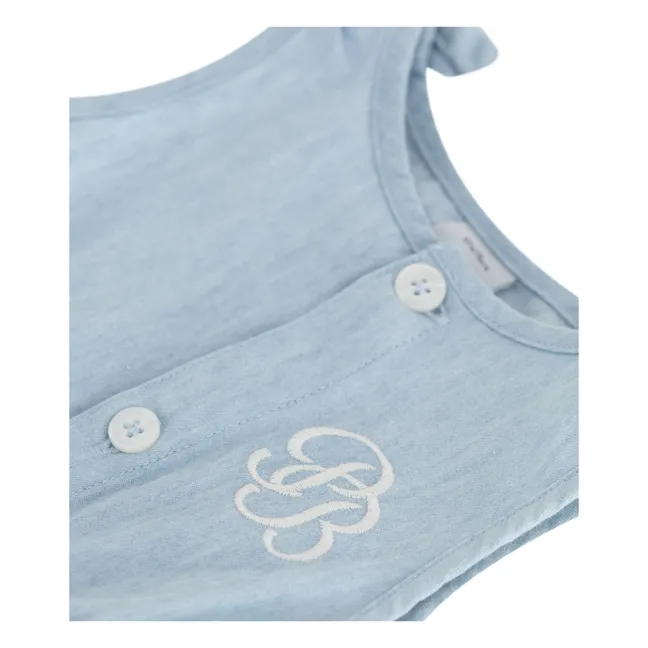 Combishort Nœuds Chambray | Bleu Clair