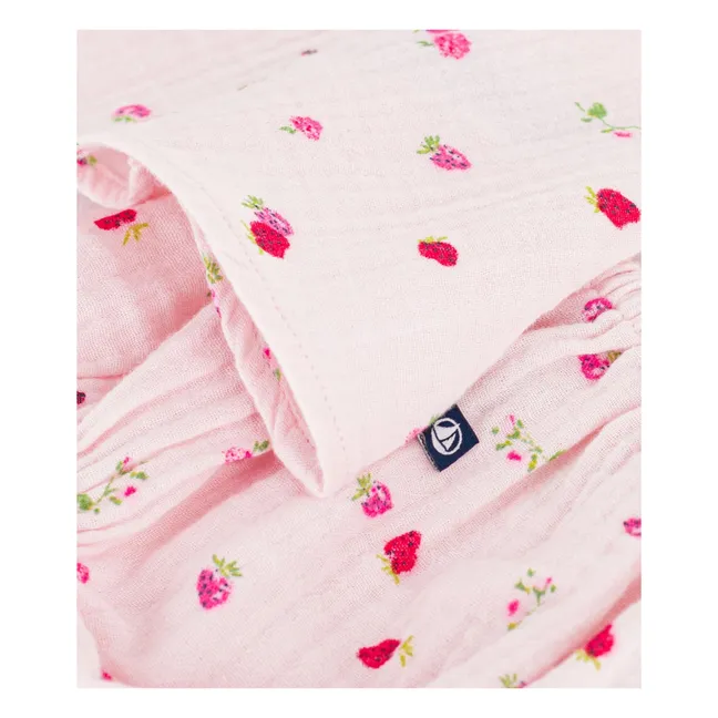 Conjunto de vestido y bloomer floral de gasa de algodón orgánico | Rosa