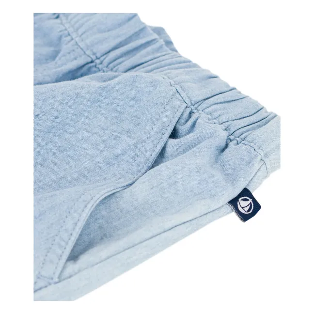 Short Denim Chambray Coton Bio | Bleu Clair