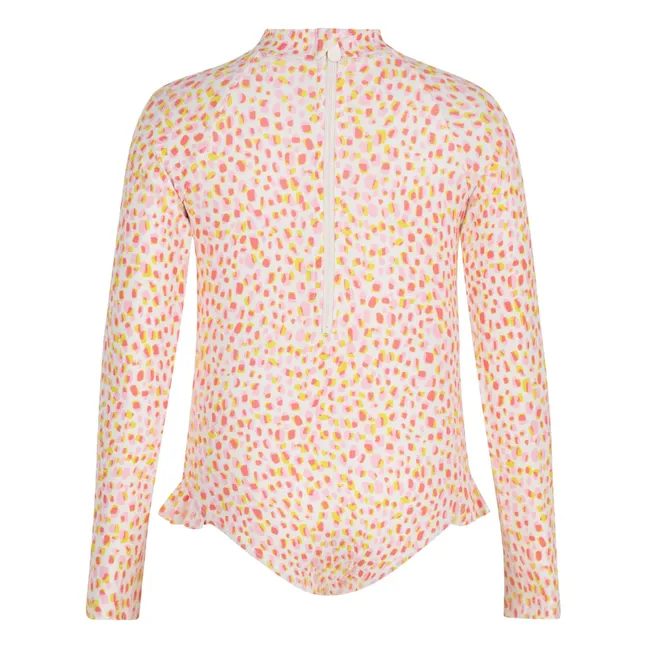 Spotted Long Sleeve Swimsuit | Pink