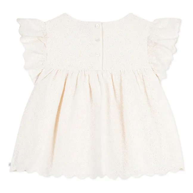 Blouse Broderie Anglaise Organic Cotton | Ecru