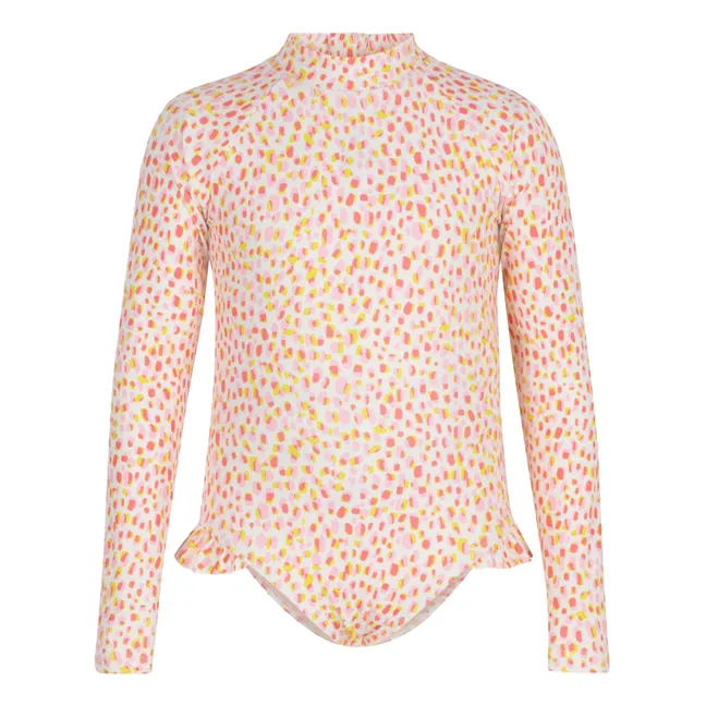 Spotted Long Sleeve Swimsuit | Pink