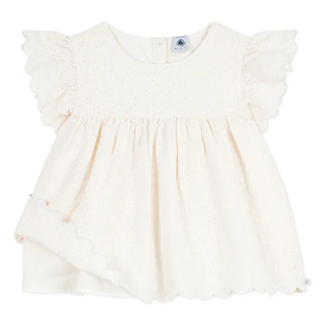 Blouse Broderie Anglaise Coton Bio | Ecru