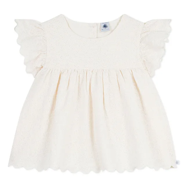 Blouse Broderie Anglaise Coton Bio | Ecru