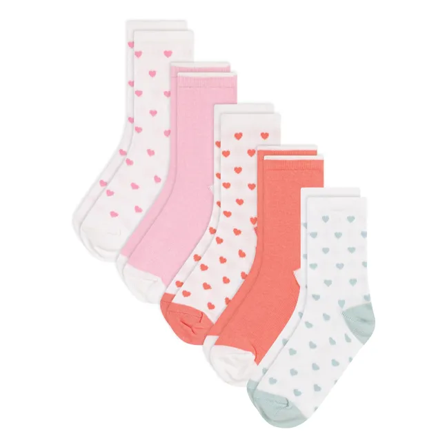 Pack of 5 Pairs of High Heart Socks | Ecru