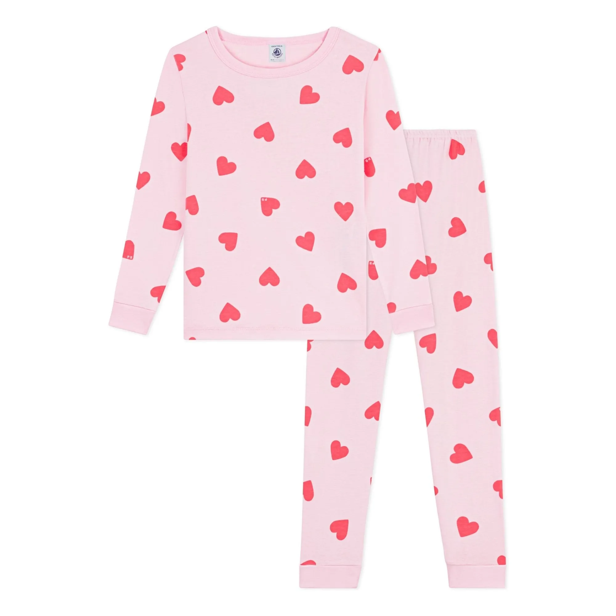 Petit Bateau Pink Tailored Pyjamas Hearts