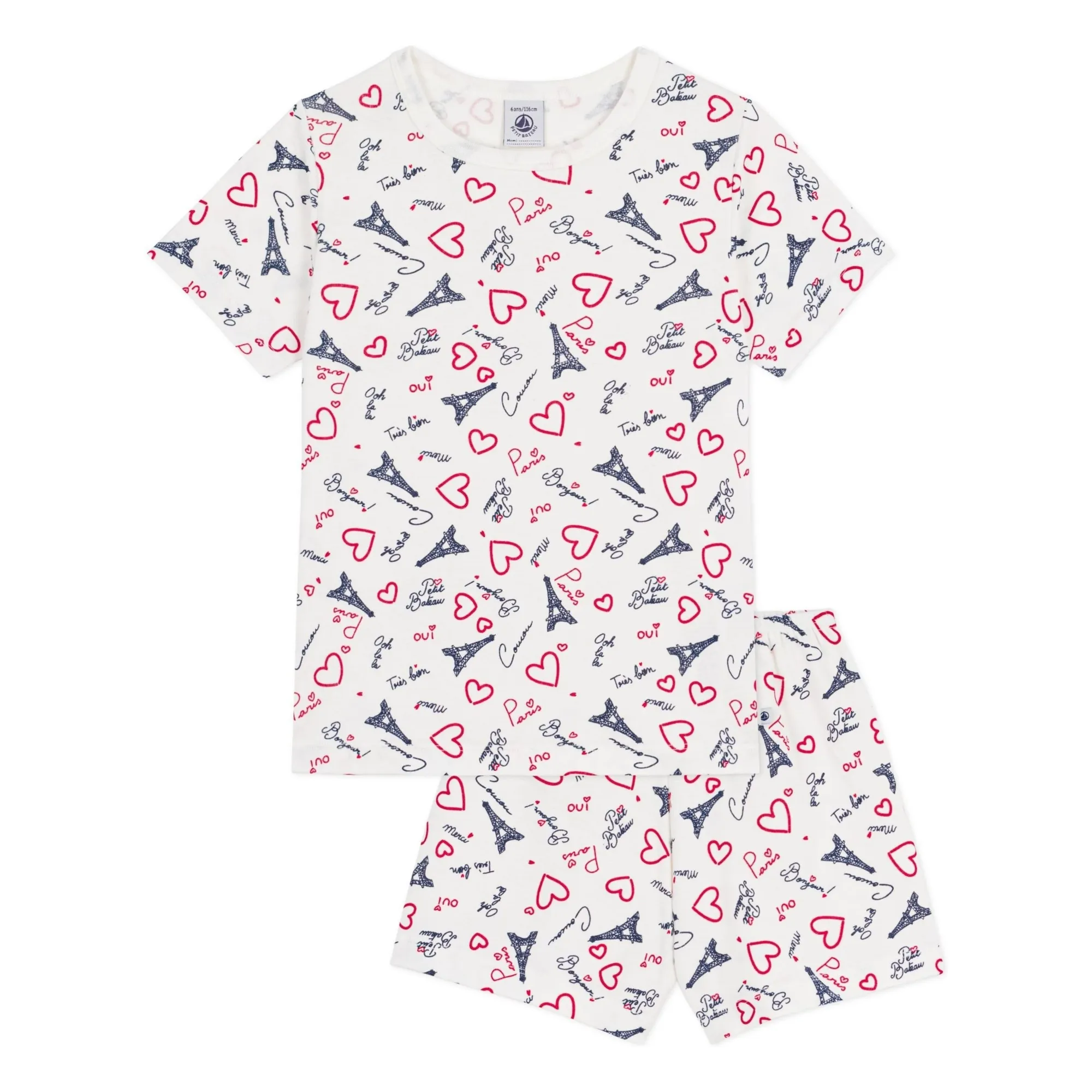 Petit Bateau White Pyjama Short Paris