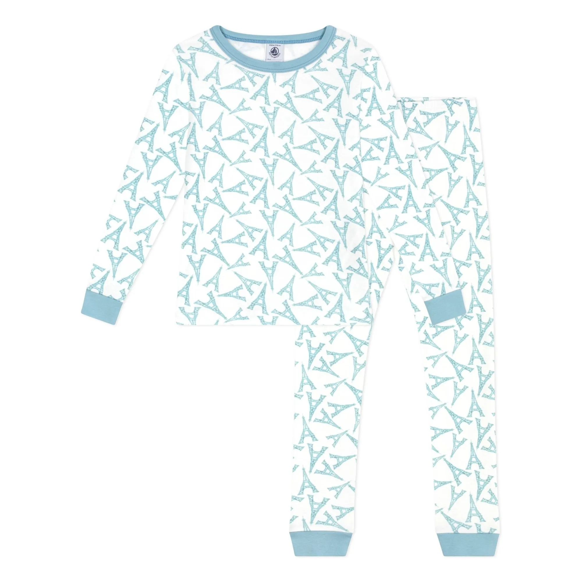 Petit Bateau White Eiffel Tower Fitted Pyjamas