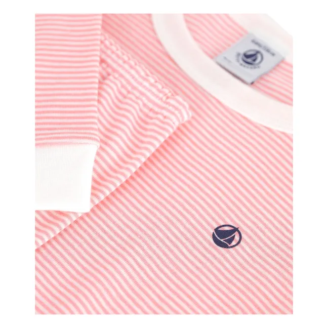 Pyjama Ajusté Rayé Milleraies Coton Bio | Rouge
