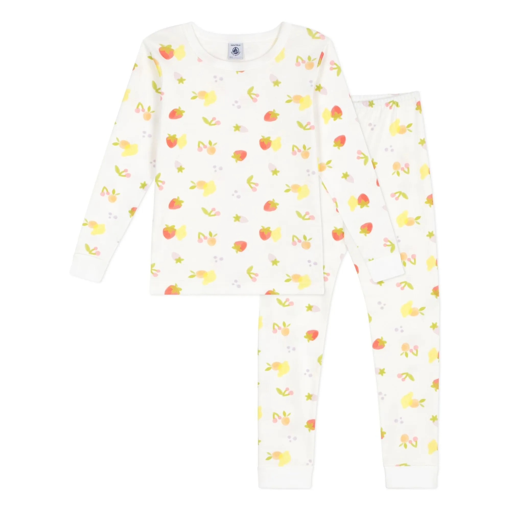 Petit Bateau Girls White Fruits Pyjamas