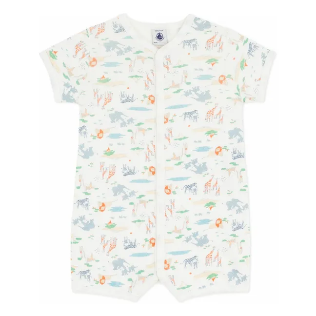 Pyjama Combishort Tiere | Weiß