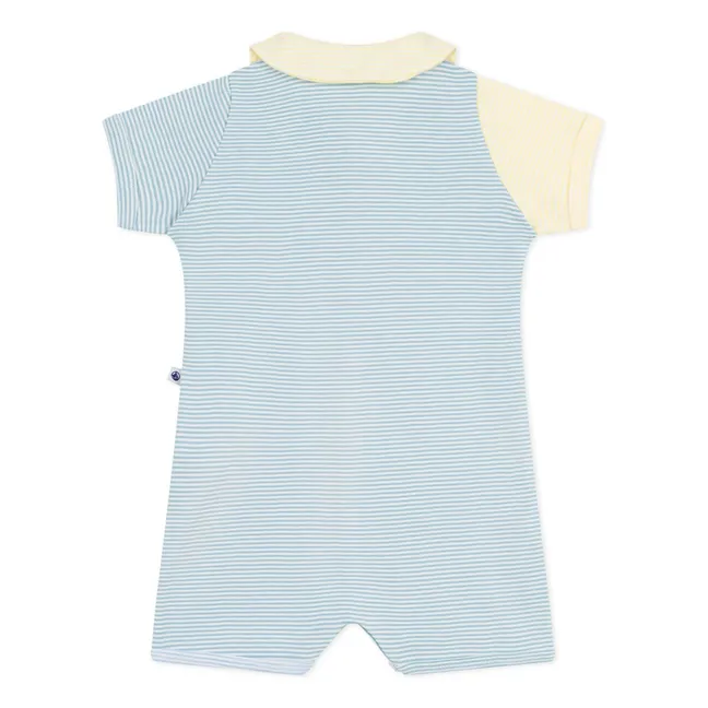 Pyjama Combishort Gestreift | Blau