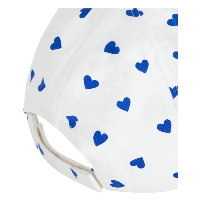 Twill Hearts Cap | White