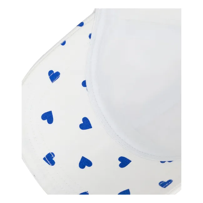 Twill Hearts Cap | White