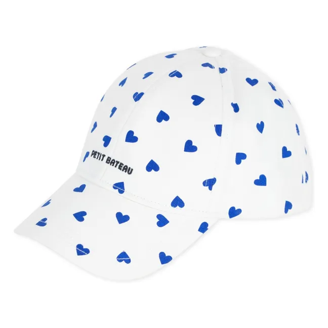 Twill Hearts Cap | White