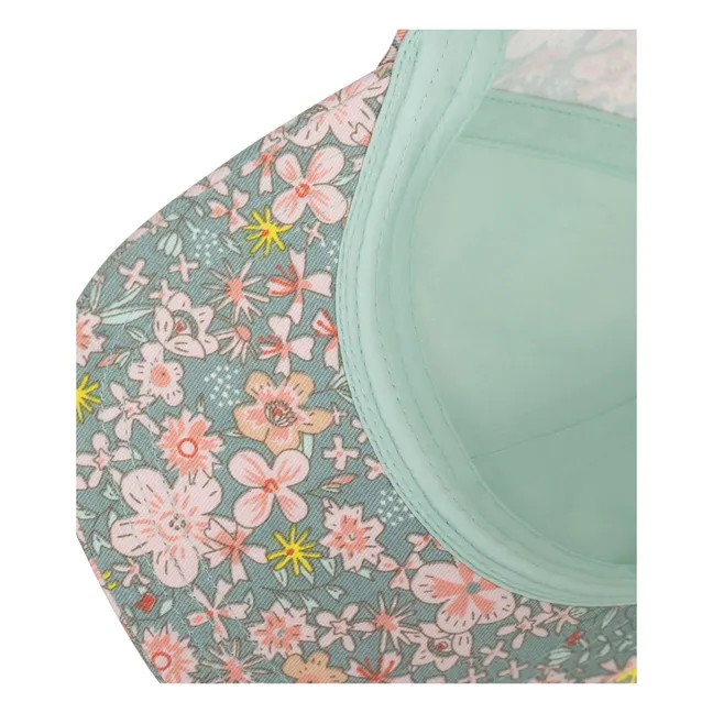 Casquette Fleurie Sergé | Bleu gris