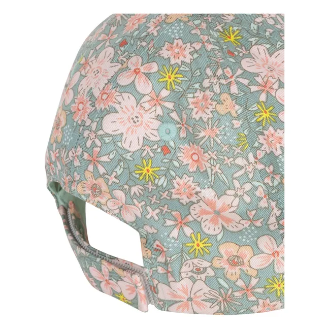 Casquette Fleurie Sergé | Bleu gris