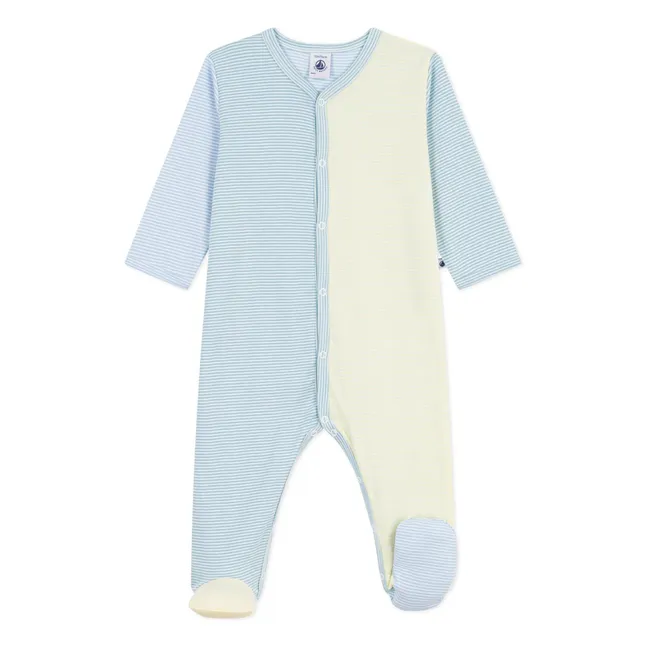 Pijama Sleep Well Colorblock Striped Milleraies Algodón orgánico | Verde