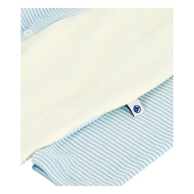 Pyjamas Dors Bien Colorblock Rayé Milleraies Coton Bio | Green