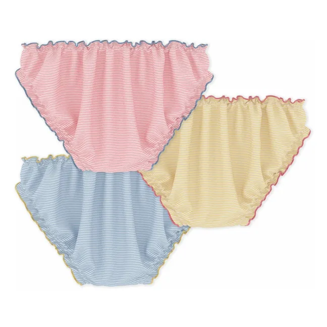 Lot 3 Culottes Froncées Rayées | Jaune