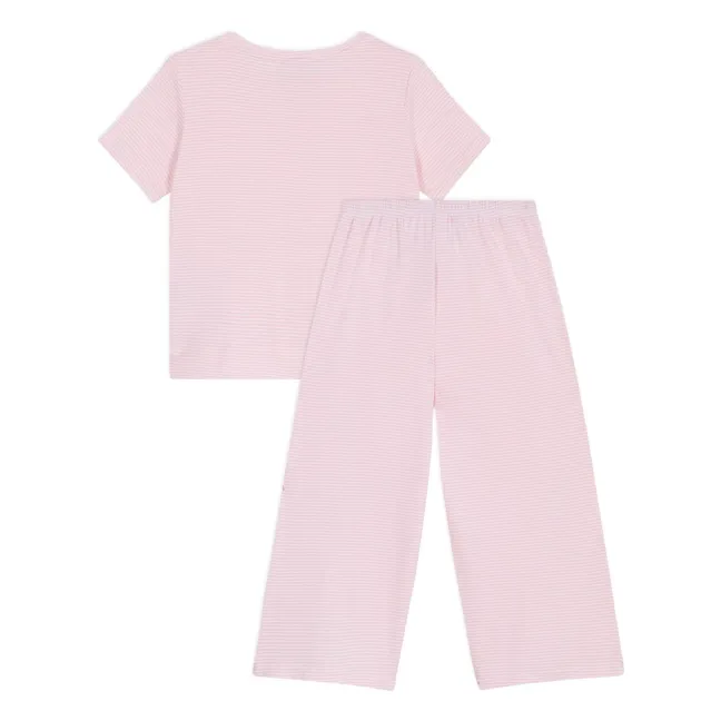 Pyjama Rayé Milleraies Coton Bio | Rose