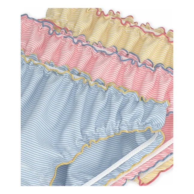 Lot 3 Culottes Froncées Rayées | Jaune